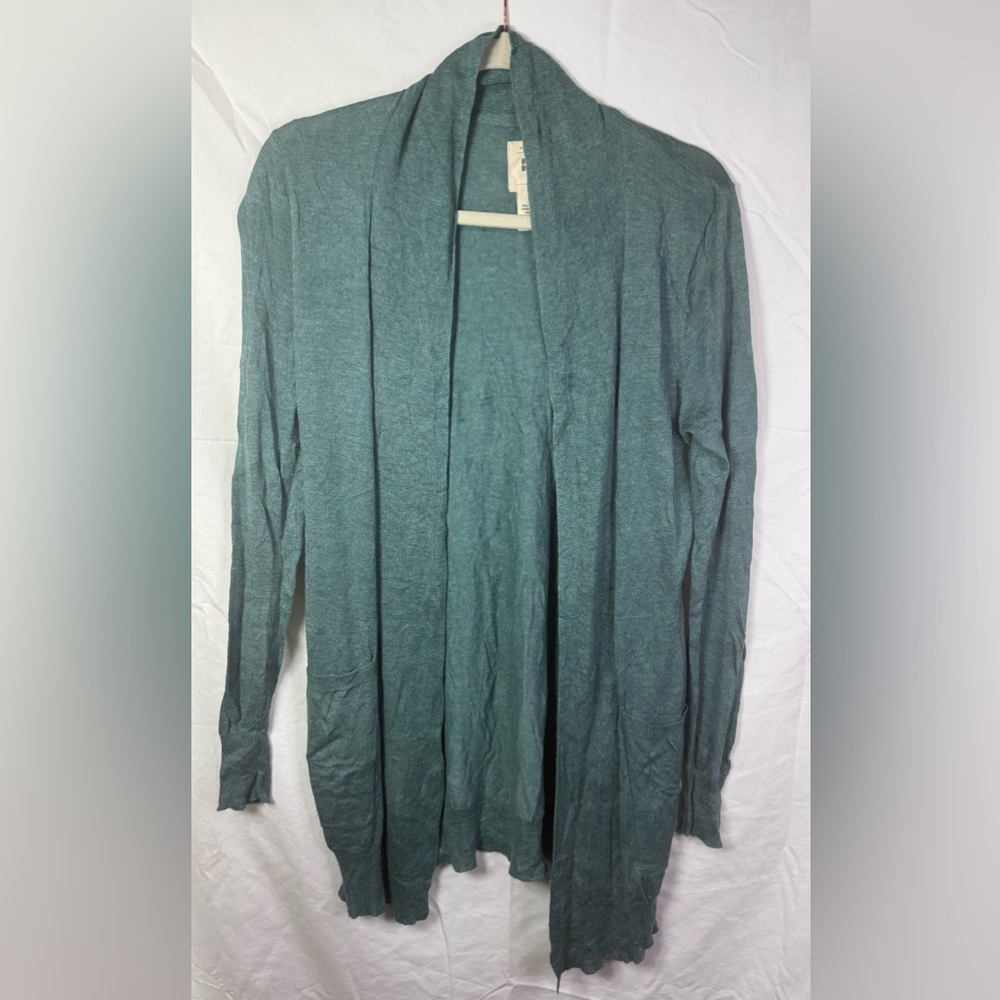 Billabong‎ Teal Open Front Long Cardigan Lightweight Knit Size M